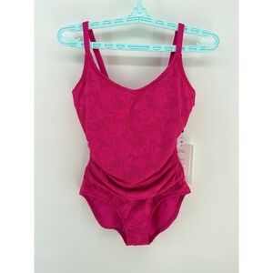 Beyond Control One Piece Swimsuit Dragon Fruit Pink Lace LXTS25842 Size 8 NEW